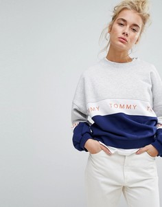 Свитшот колор блок Tommy Jeans - Серый