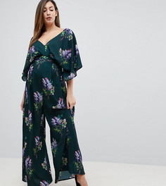 Комбинезон с рукавами кимоно, широкими штанинами и принтом ASOS Maternity - Мульти