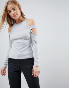 Топ в рубчик с лямками ASOS - Серый