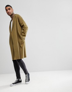 Длинная вязаная куртка цвета хаки ASOS - Зеленый