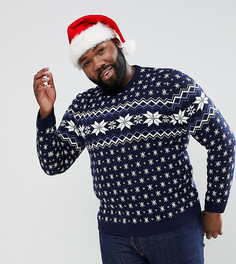 Новогодний джемпер со снежинками ASOS PLUS - Мульти