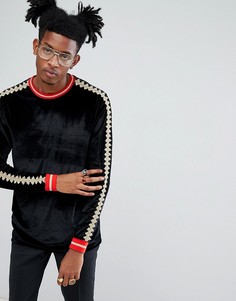 Черный велюровый лонгслив ASOS - Черный
