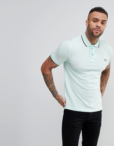 Светло-зеленая футболка-поло узкого кроя с двойным кантом Fred Perry - Зеленый
