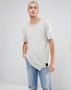 Светло-бежевая футболка с асимметричным краем Cheap Monday Divide - Бежевый