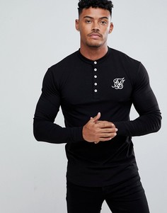 Черная облегающая футболка-поло SikSilk - Черный