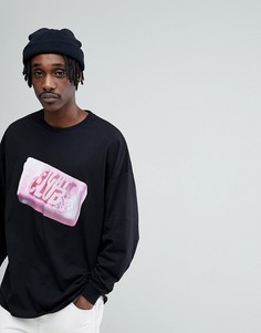 Oversize-лонгслив с принтом Fight Club ASOS - Черный