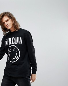 Свободный лонгслив ASOS Nirvana - Черный