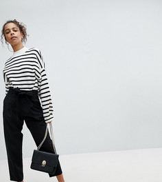 Брюки с завязкой на поясе New Look Petite - Черный