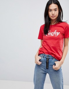 Футболка с принтом Lucky ASOS - Красный