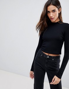 Кроп-топ с высоким воротом ASOS - Черный