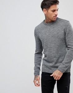 Черно-белый меланжевый джемпер ASOS - Серый