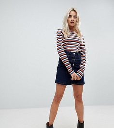 Джинсовая мини-юбка на пуговицах Vero Moda Petite - Синий