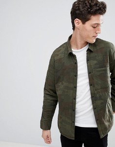 Зеленая стеганая куртка с камуфляжным принтом Abercrombie &amp; Fitch Sport - Зеленый