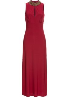 Платье с нарядной отделкой (темно-красный) Bonprix