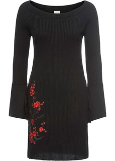 Платье с вышивкой (черный/красный) Bonprix