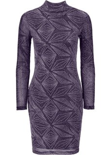 Платье с люрексом (черный/медный с узором) Bonprix