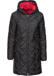 Двухцветное стеганое пальто (красный/черный) Bonprix