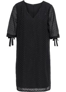 Платье из блестящего материала (черный) Bonprix