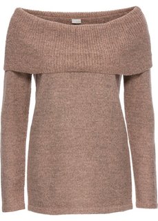 Пуловер с открытыми плечами (винтажно-розовый меланж) Bonprix