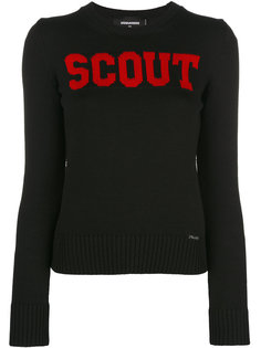 свитер с контрастной надписью Scout Dsquared2