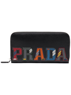 кошелек на молнии с логотипом Prada