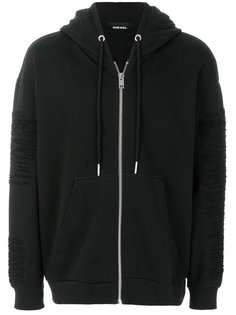 shredded zip hoodie Diesel