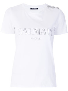 футболка с принтом-логотипом Balmain