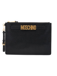 клатч с бляшкой с логотипом Moschino