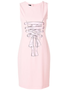 платье с принтом шнуровки Boutique Moschino