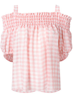 gingham cold shoulder top Boutique Moschino