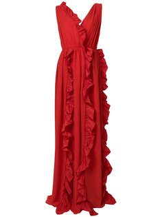 длинное платье  с рюшами MSGM