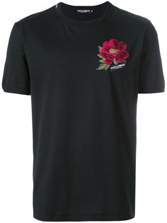 футболка с принтом розы Dolce &amp; Gabbana