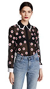 alice + olivia Willa Embroidered Top