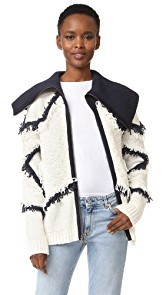 BCBGMAXAZRIA Star Fringe Knit Jacket