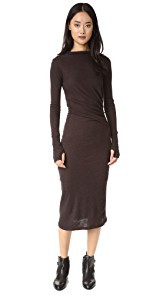 Enza Costa Ruched Long Sleeve Dress