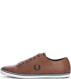 Кожаные кеды с логотипом бренда Fred Perry