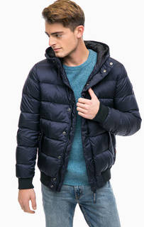 Синий пуховик с капюшоном Scotch&Soda