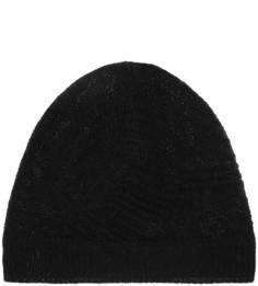 Черная шапка мелкой вязки United Colors of Benetton