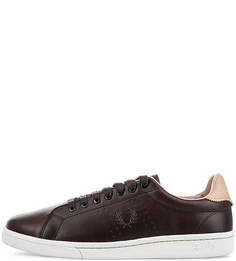 Коричневые кожаные кеды Fred Perry