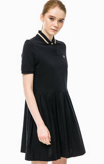 Черное платье с отложным воротничком Fred Perry