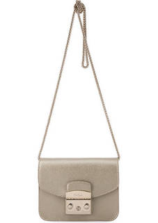 Золотистая сумка из натуральной кожи Furla