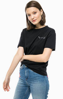 Черная футболка с вышивкой Only