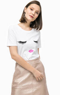 Хлопковая футболка с короткими рукавами Only