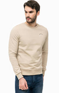 Бежевый хлопковый свитшот с принтом Jack & Jones