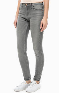 Серые джинсы скинни с завышенной талией Calvin Klein Jeans