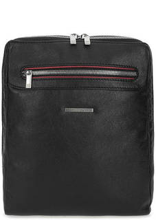 Черная кожаная сумка через плечо Sergio Belotti