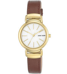 Кварцевые часы с кожаным браслетом Anne Klein