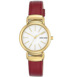 Кварцевые часы с кожаным браслетом Anne Klein