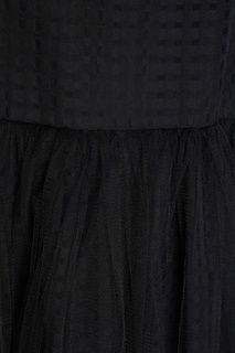 Черное шелковое платье с фатином Ivka