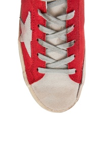 Красные кожаные кеды Superstar Golden Goose Deluxe Brand